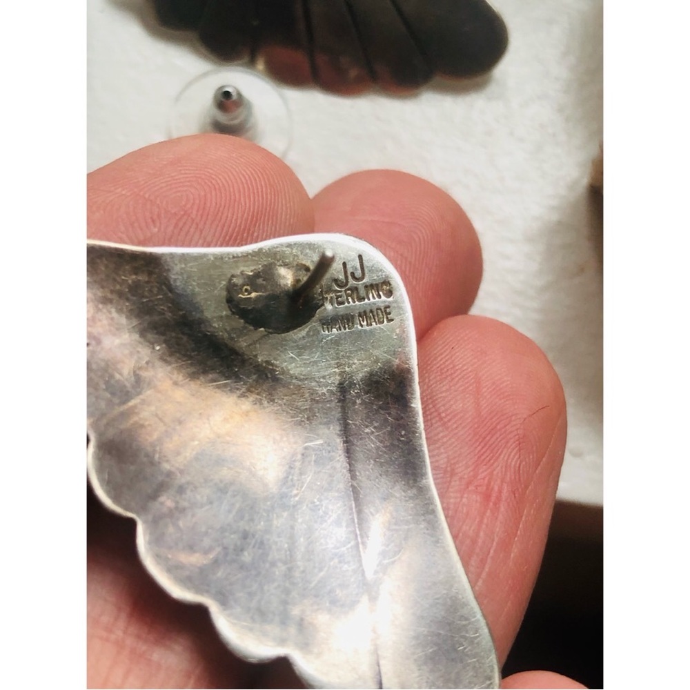 🌞🌵Sterling silver and turquoise wing earrings!!! - Picture 3 of 6
